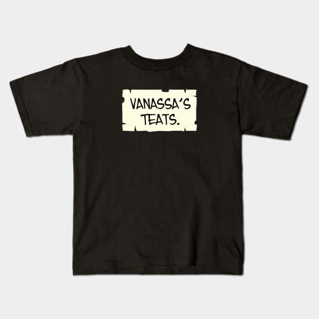 Vanassa's Teats Kids T-Shirt by RaygunTeaParty